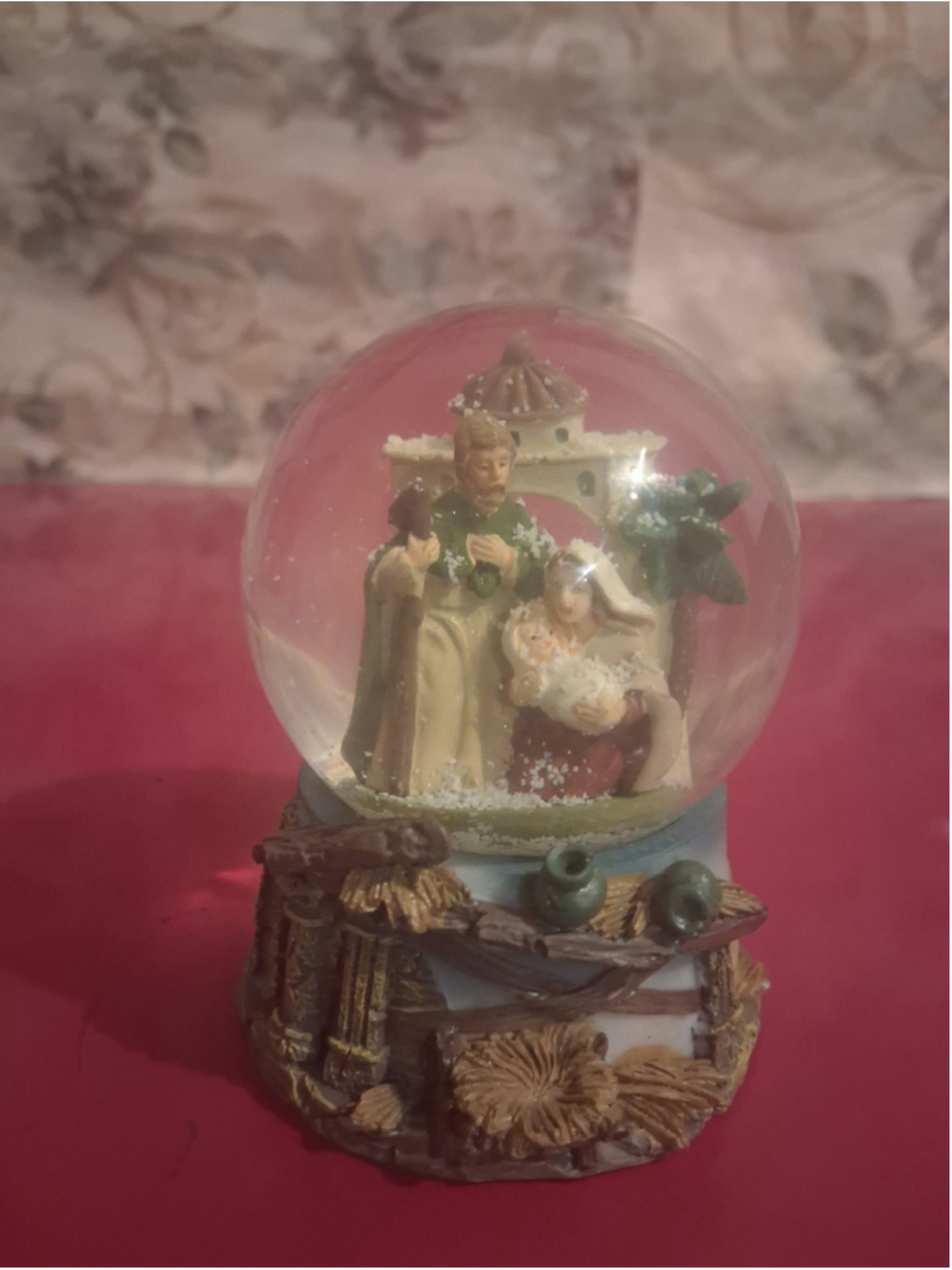 Nativity Scene Snow Globe Multicolor Resin Religious Christmas Decoration